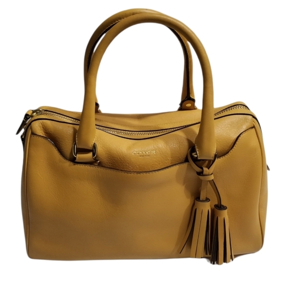 **COACH Mustard Leather Satchel Handbag - Picture 1 of 11